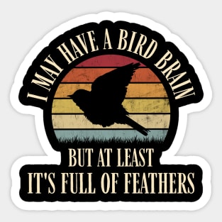 Heart Birds Lovers Retro Feather Funny Vintage Birds Theme Sticker